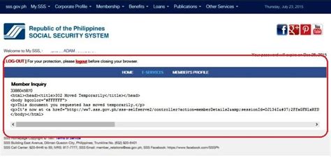 sss member online inquiry.